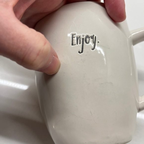 RAE DUNN Mugs Set of 4 Mugs Spell Out Laugh, Enjoy, Shine, Happy Gift Idea - Picture 16 of 16